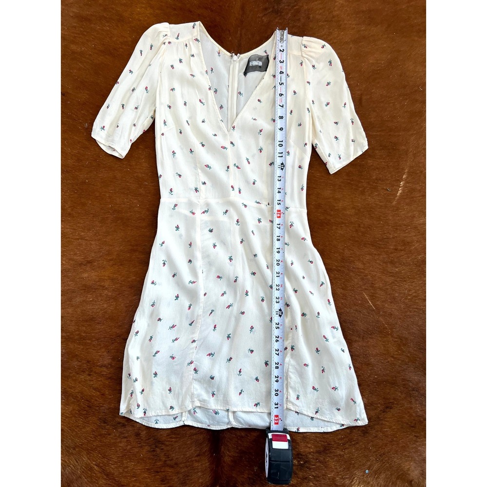 Reformation Floral V-Neck Short Sleeve Mini Dress 4 - Picture 11 of 12